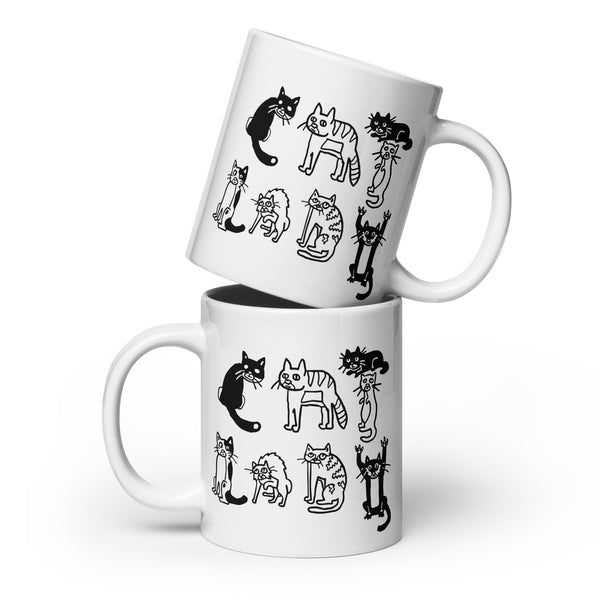 CAT LADY letters mug