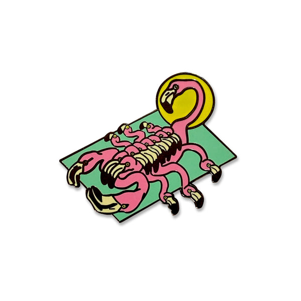 Flamingo Scorpio Rising Pin